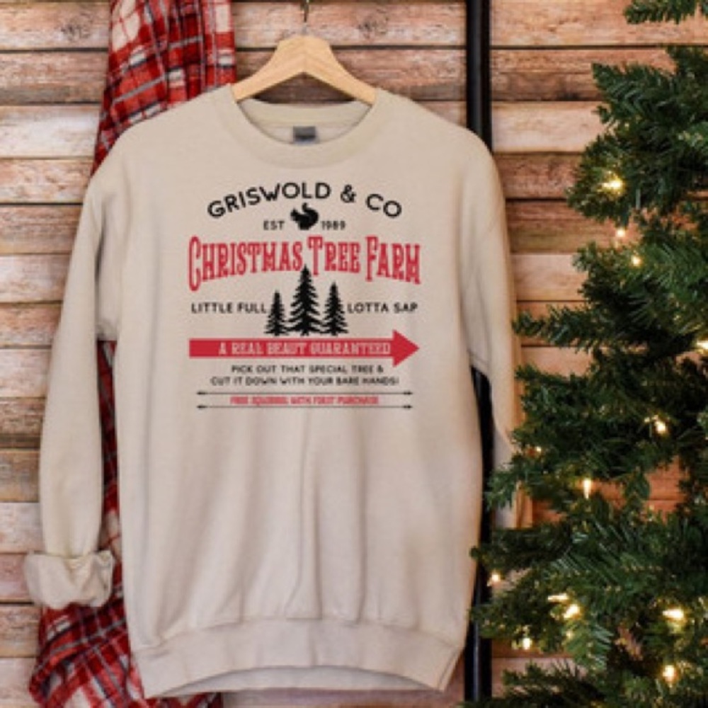 Griswold Cream Christmas Tree Farm Sweater